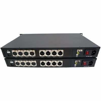 4Ch tweerichtings Evenwichtige Audio aan Vezelconvertor met XLR-Schakelaar