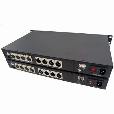4Ch tweerichtings Evenwichtige Audio aan Vezelconvertor met XLR-Schakelaar
