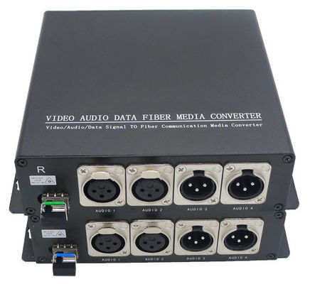 De bidirectionele Audio van 2-CH Xlr aan Vezelconvertor het Uitzenden Stemaudio over Één enkele Sc/St/Fc/Lc-Vezel