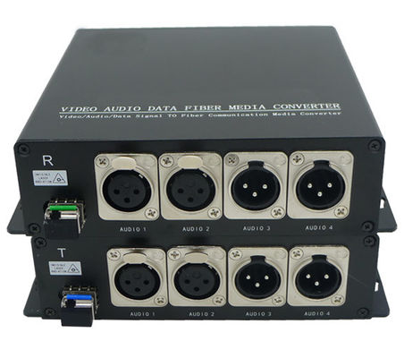 De bidirectionele Audio van 2-CH Xlr aan Vezelconvertor het Uitzenden Stemaudio over Één enkele Sc/St/Fc/Lc-Vezel