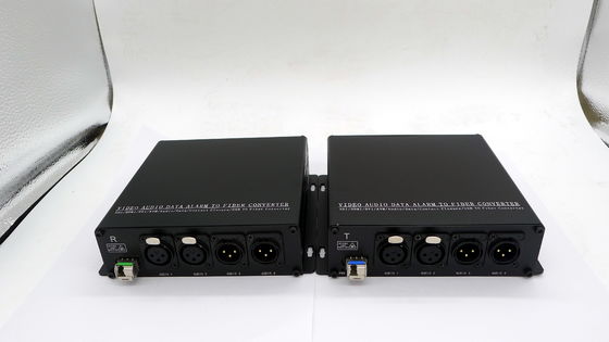 XLR Evenwichtige Audio bi-Di aan Vezelconvertor 2-CH 3 Speld XLR