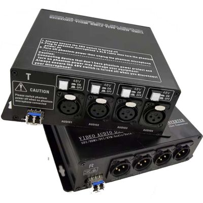 Digitale xLR aan vezel optische convertor met Verwisselbare 48V Phantom Power Supply