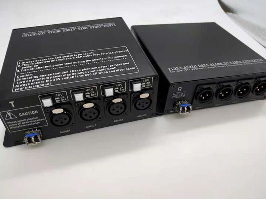 Digitale xLR aan vezel optische convertor met Verwisselbare 48V Phantom Power Supply