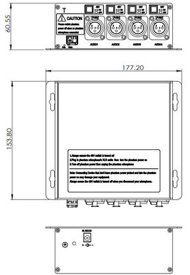 Digitale xLR aan vezel optische convertor met Verwisselbare 48V Phantom Power Supply