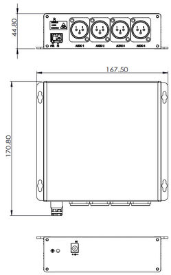 Digitale xLR aan vezel optische convertor met Verwisselbare 48V Phantom Power Supply