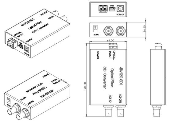 12G SDI aan Vezelconvertor